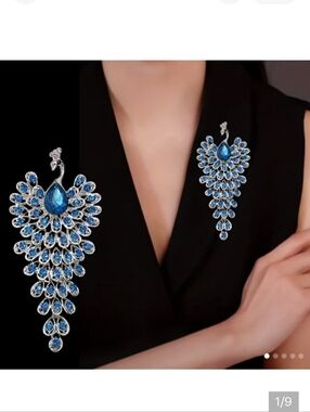 🆕️🦚 BLUE STATEMENT PEACOCK BROOCH PIN🦚